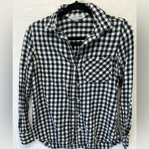 Old Navy Flannel Button down shirt - Womens - Size Small - Black/White